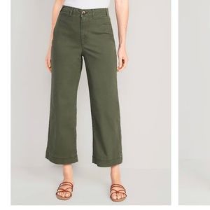 Old Navy High-Waisted Wide-Leg Cropped Chino Pants- Alpine Tundra